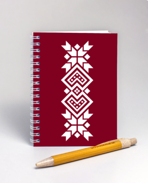 Notes Čičmanské srdcia - bordový